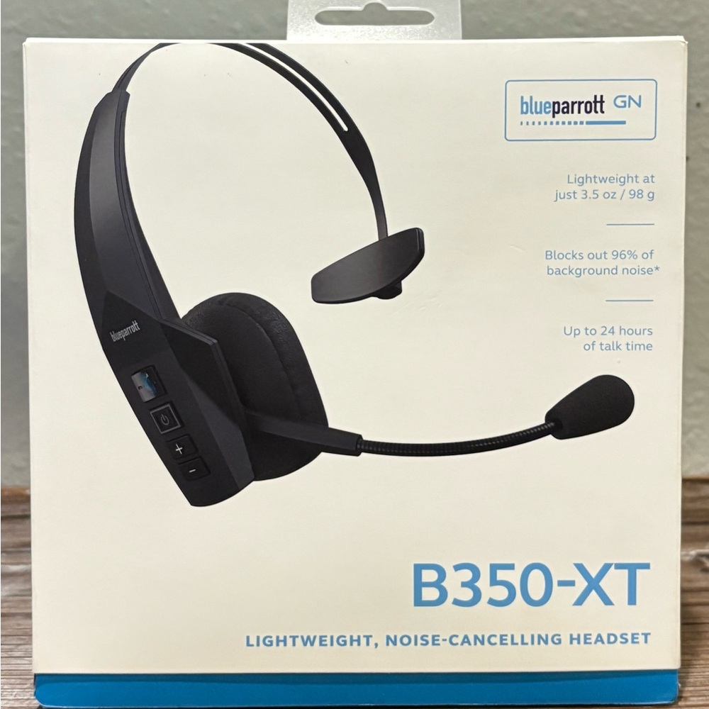 BlueParrott B350-XT Noise-Cancelling Headset, Black, BNIB Sealed